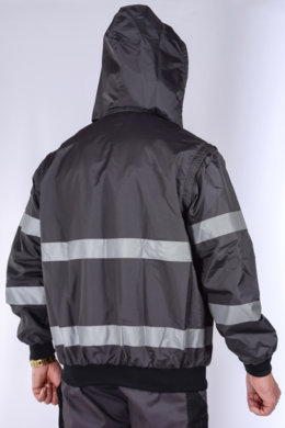 Bunda pracovná Klovela reflexná pánska -neoteplená (sivá) VYROBENÉ NA SLOVENSKU