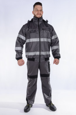 Bunda pracovná Klovela reflexná pánska-oteplená (sivá) VYROBENÉ NA SLOVENSKU