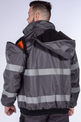 Bunda pracovná Klovela reflexná pánska-oteplená (sivá) VYROBENÉ NA SLOVENSKU
