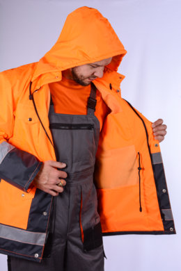 Bunda pracovná JOZEF FŽ pánska - oranžová - VYROBENÉ NA SLOVENSKU