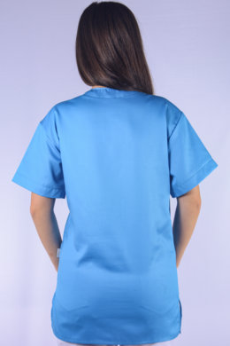 Košeľa chirurgická - dámska - tyrkysová - VYROBENÉ NA SLOVENSKU