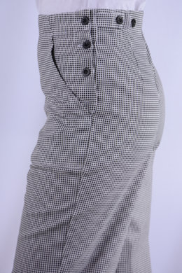 Nohavice na pevný pás - pepitové (dámske) VYROBENÉ NA SLOVENSKU