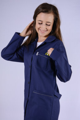 Plášť pracovný dámsky - modrý (100% bavlna) VYROBENÉ NA SLOVENSKU
