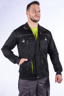 Blúza monterková Majster (zmesový materiál - výška 194) - čierno-žltá - VYROBENÉ NA SLOVENSKU