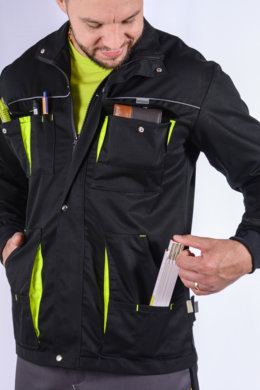 Blúza monterková Majster (zmesový materiál -výška 182) - čierno-žltá - VYROBENÉ NA SLOVENSKU