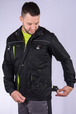 Blúza monterková Majster (zmesový materiál - výška 194) - čierno-žltá - VYROBENÉ NA SLOVENSKU