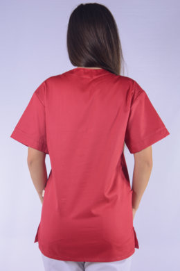 Košeľa chirurgická - dámska -  marlboro červená - VYROBENÉ NA SLOVENSKU