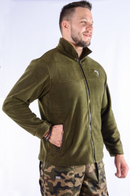 Mikina pracovná flisová - výšivka ryba - VYROBENÉ NA SLOVENSKU