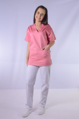 Košeľa chirurgická - dámska - staroružová - VYROBENÉ NA SLOVENSKU