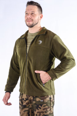 Mikina pracovná flisová - výšivka ryba - VYROBENÉ NA SLOVENSKU