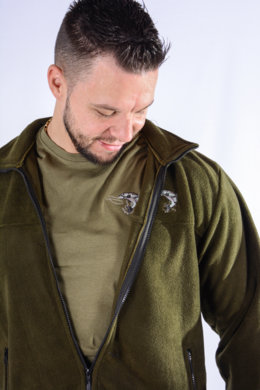 Mikina pracovná flisová - výšivka ryba - VYROBENÉ NA SLOVENSKU