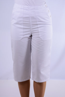 Nohavice biele 3/4 na gumu dámske (100% bavlna) VYROBENÉ SLOVENSKU