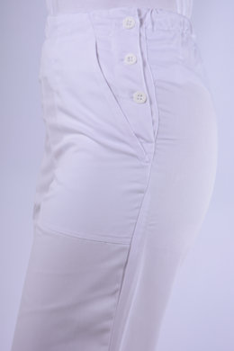 Nohavice biele  3/4 na gumu - dámske (100% bavlna) VYROBENÉ NA SLOVENSKU
