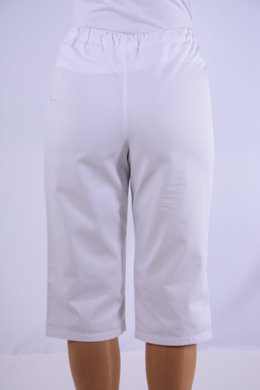 Nohavice biele 3/4 na gumu dámske (100% bavlna) VYROBENÉ SLOVENSKU