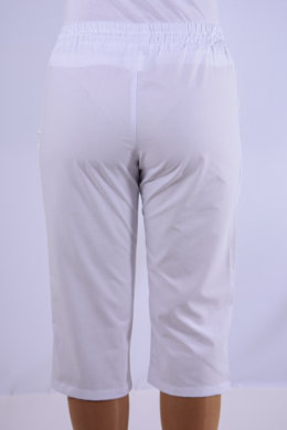 Nohavice biele  Klara 3/4 na gumu -  dámske (100% bavlna) VYROBENÉ NA SLOVENSKU