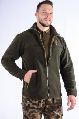 Mikina pracovná flisová - výšivka jeleň - VYROBENÉ NA SLOVENSKU