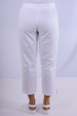 Nohavice Dáša  7/8 na pevný pás - biele (100% bavlna) VYROBENÉ NA SLOVENSKU