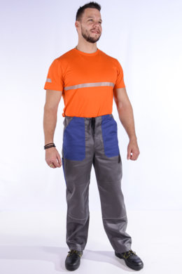 Nohavice na šnúrku (sivo- modré) výška 194 - VYROBENÉ NA SLOVENSKU