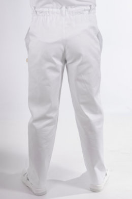 Nohavice na gumu biele pánske (100% bavlna) VYROBENÉ NA SLOVENSKU