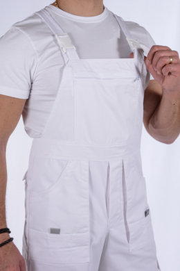 Pracovné kraťasy MAJSTER na traky - biele - (zmesový materiál) - VYROBENÉ NA SLOVENSKU