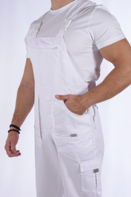 Pracovné kraťasy MAJSTER na traky - biele - (zmesový materiál) - VYROBENÉ NA SLOVENSKU
