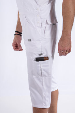 Pracovné kraťasy MAJSTER na traky - biele - (zmesový materiál) - VYROBENÉ NA SLOVENSKU