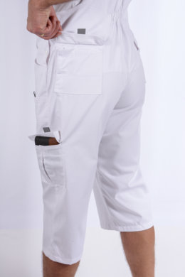 Pracovné kraťasy MAJSTER na traky - biele - (zmesový materiál) - VYROBENÉ NA SLOVENSKU