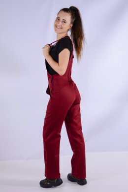 Nohavice trakové - dámske - bordová -  VYROBENÉ NA SLOVENSKU