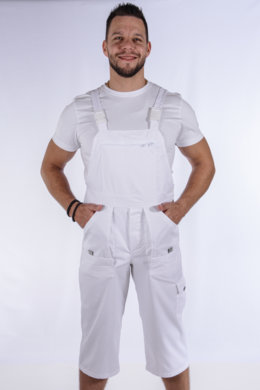 Pracovné kraťasy MAJSTER na traky - biele - (zmesový materiál) - VYROBENÉ NA SLOVENSKU