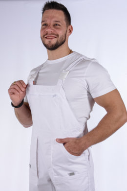 Pracovné kraťasy MAJSTER na traky - biele - (zmesový materiál) - VYROBENÉ NA SLOVENSKU