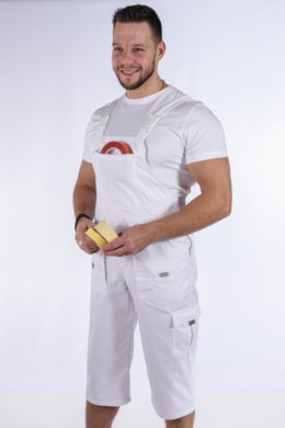 Pracovné kraťasy MAJSTER na traky - biele - (zmesový materiál) - VYROBENÉ NA SLOVENSKU