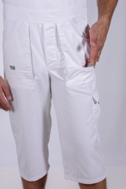 Pracovné kraťasy MAJSTER na traky - biele - (zmesový materiál) - VYROBENÉ NA SLOVENSKU