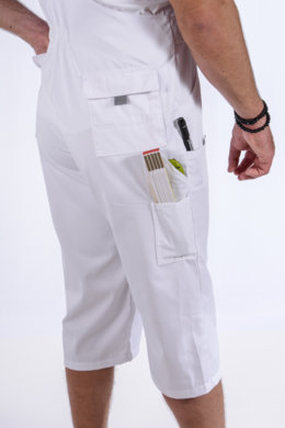 Pracovné kraťasy MAJSTER na traky - biele - (zmesový materiál) - VYROBENÉ NA SLOVENSKU