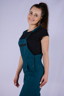 Nohavice trakové - dámske - zelené -  VYROBENÉ NA SLOVENSKU