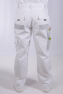 Nohavice pracovné MAJSTER pánske (zmesovka-65% PES a 35% Ba-výška 182) biele - VYROBENÉ NA SLOVENSKU