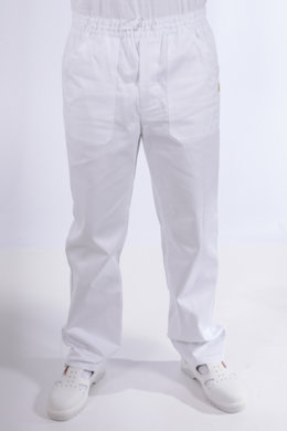 Nohavice na gumu MICHAL -  biele - VYROBENÉ NA SLOVENSKU