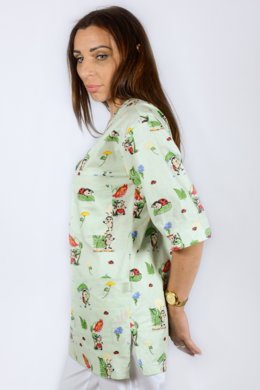 Košeľa dámska zdravotná EVA - vzor lienky v zelenej farbe - VYROBENÉ NA SLOVENSKU