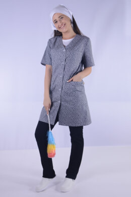 Šatová zástera - krátky rukáv - bez fazónky -  rôzne farebné prevedenia  - VYROBENÉ NA SLOVENSKU