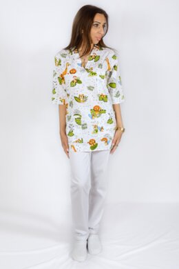 Košeľa dámska zdravotná EVA - vzor džungľa - VYROBENÉ NA SLOVENSKU