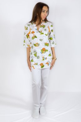 Košeľa dámska zdravotná EVA - vzor džungľa - VYROBENÉ NA SLOVENSKU