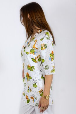 Košeľa dámska zdravotná EVA - vzor džungľa - VYROBENÉ NA SLOVENSKU