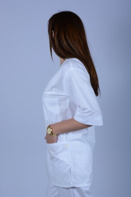 Košeľa chirurgická - dámska - biela -  VYROBENÉ NA SLOVENSKU