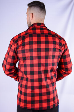 Košeľa flanelová - červená - veľkosť 46-48 - VYROBENÉ NA SLOVENSKU