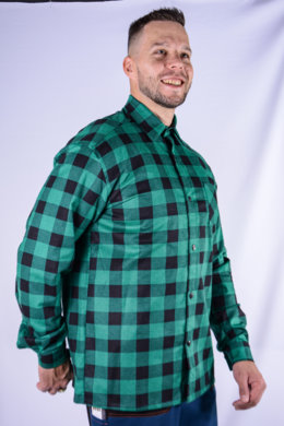 Košeľa flanelová - zelená - veľkosť 37-45 - VYROBENÉ NA SLOVENSKU
