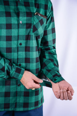 Košeľa flanelová - zelená - veľkosť 37-45 - VYROBENÉ NA SLOVENSKU