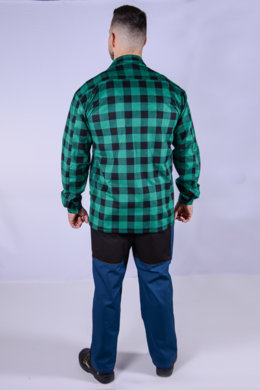 Košeľa flanelová - zelená - veľkosť 37-45 - VYROBENÉ NA SLOVENSKU