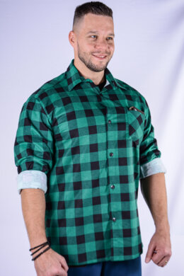 Košeľa flanelová - zelená - veľkosť 46-48 - VYROBENÉ NA SLOVENSKU