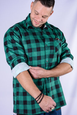 Košeľa flanelová - zelená - veľkosť 37-45 - VYROBENÉ NA SLOVENSKU