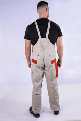 Nohavice trakové MAJSTER - béžovo -červené - VYROBENÉ NA SLOVENSKU