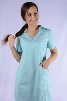 Šaty zdravotné BIBI - zelené - VYROBENÉ NA SLOVENSKU